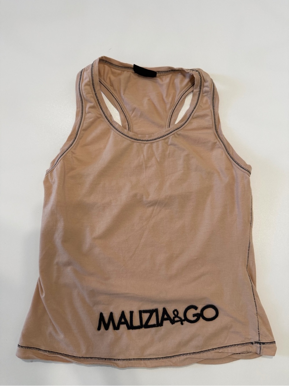 Malizia By La Perla Women’s Tan Racerback Tank Top Vintage